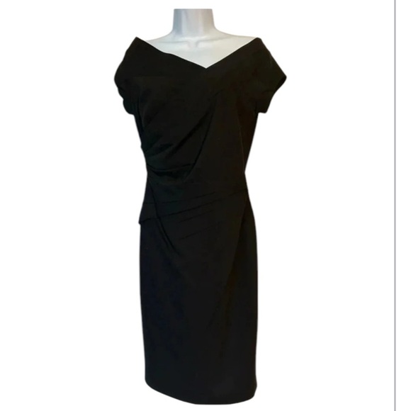 Robert Rodriguez black stretch sheath dress asymmetrical neckline Size 4 - Picture 1 of 7